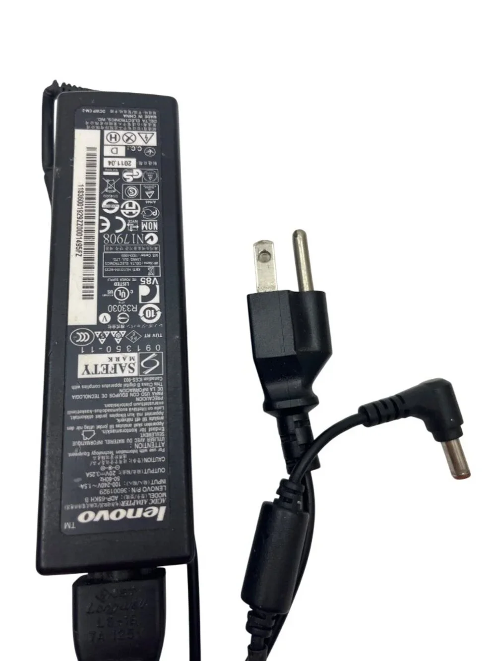 Lenovo AC/DC Adapter Model ADP-65KH B 20V 3.25A Laptop Charger With Power Cord